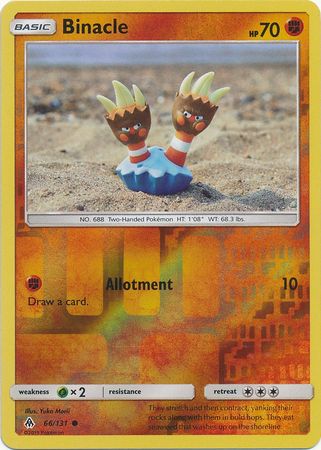 Pokemon Card Forbidden Light 66/131 066/131 Binacle Reverse Holo Common *MINT*