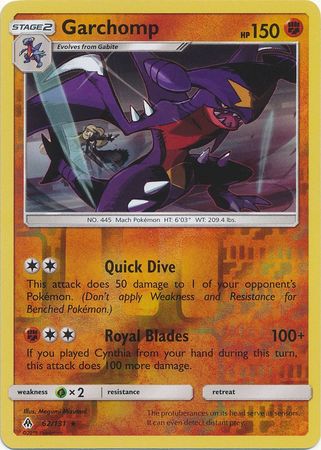 Pokemon Card Forbidden Light 62/131 062/131 Garchomp Reverse Holo Rare *MINT*