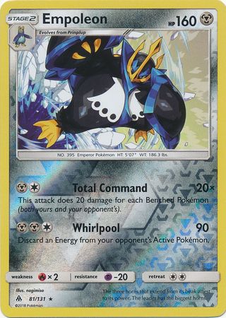 Pokemon Card Forbidden Light 81/131 081/131 Empoleon Reverse Holo Rare *MINT*