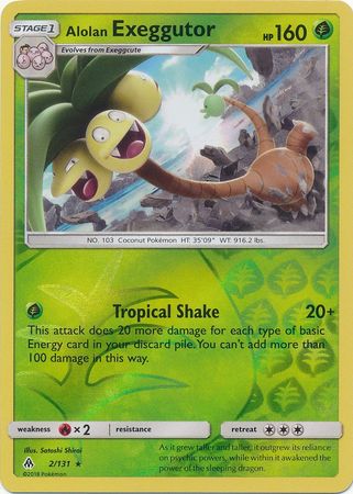 Pokemon Card Forbidden Light 2/131 002/131 Alolan Exeggutor Reverse Holo Rare *MINT*
