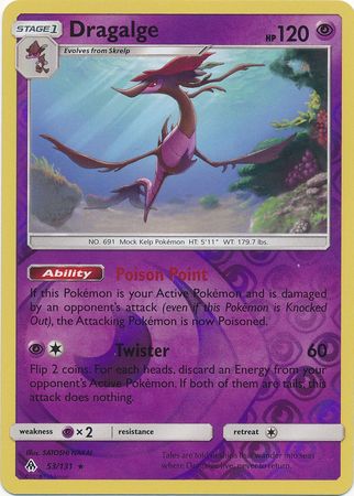 Pokemon Card Forbidden Light 53/131 053/131 Dragalge Reverse Holo Rare *MINT*