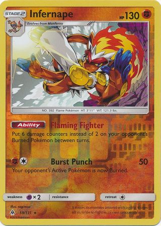 Pokemon Card Forbidden Light 59/131 059/131 Infernape Reverse Holo Rare *MINT*