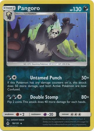 Pokemon Card Forbidden Light 78/131 078/131 Pangoro Reverse Holo Rare *MINT*