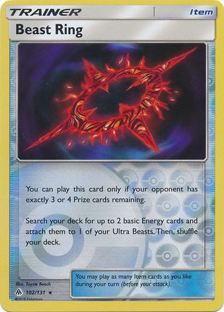Pokemon Card Forbidden Light 102/131 Beast Ring Item Reverse Holo Rare *MINT*