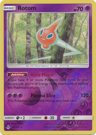 Pokemon Card Forbidden Light 40/131 040/131 Rotom Reverse Holo Rare *MINT*