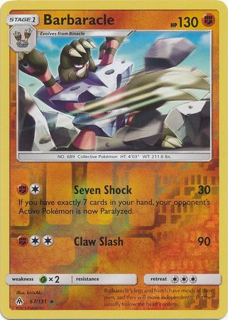 Pokemon Card Forbidden Light 67/131 067/131 Barbaracle Reverse Holo Rare *MINT*