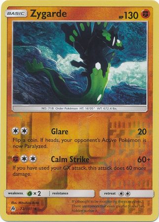 Pokemon Card Forbidden Light 72/131 072/131 Zygarde Reverse Holo Rare *MINT*