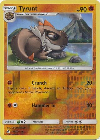 Pokemon Card Forbidden Light 68/131 068/131 Tyrunt Reverse Holo Uncommon *MINT*