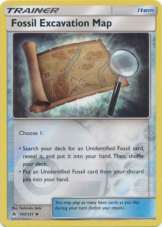 Pokemon Card Forbidden Light 107/131 Fossil Excavation Map Item Reverse Holo Uncommon *MINT*