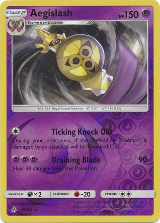 Pokemon Card Forbidden Light 49/131 049/131 Aegislash Reverse Holo Rare *MINT*