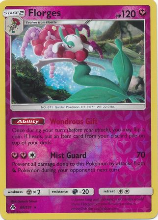 Pokemon Card Forbidden Light 86/131 086/131 Florges Reverse Holo Rare *MINT*
