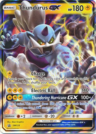 Pokemon Card SM Black Star Promos SM133 Thundurus GX