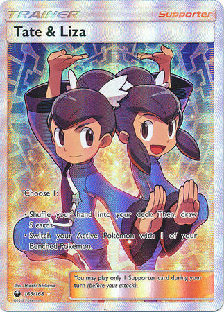 Pokemon Card 166/168 Celestial Storm Tate & Liza Supporter Full Art Rare