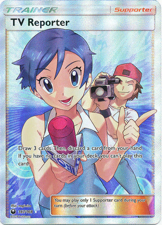 Pokemon Card 167/168 Celestial Storm TV Reporter Supporter Full Art Rare