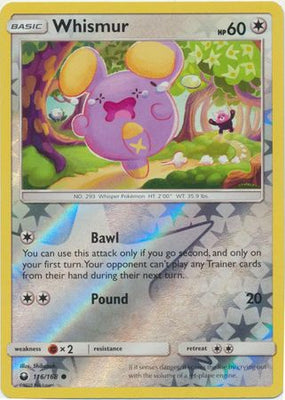 بطاقة بوكيمون Celestial Storm 116/168 Whismur Pokemon Reverse Holo Common *MINT*