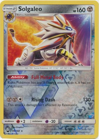 Pokemon Card Celestial Storm  99/168 Solgaleo  Pokemon Reverse Holo Rare  *MINT*