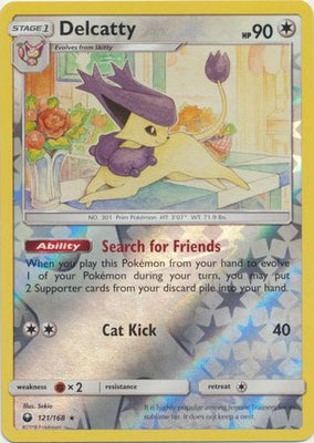 بطاقة بوكيمون Celestial Storm 121/168 Delcatty Pokemon Reverse Holo Rare *MINT*