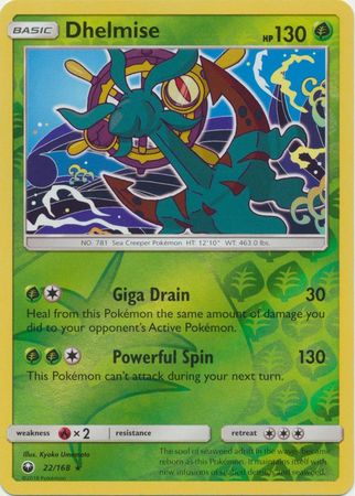 Pokemon Card Celestial Storm  22/168 Dhelmise  Pokemon Reverse Holo Rare *MINT*