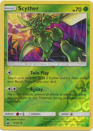 Pokemon Card Celestial Storm  4/168 Scyther  Pokemon Reverse Holo Uncommon *MINT*