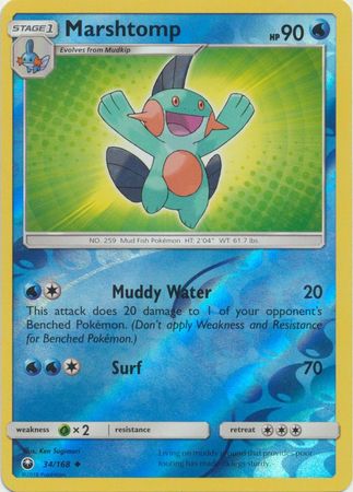 Pokemon Card Celestial Storm  34/168 Marshtomp  Pokemon Reverse Holo Uncommon *MINT*