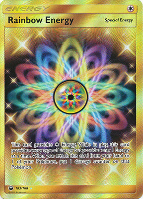 Pokemon Card 183/168 Celestial Storm Rainbow Energy Colorless E Secret Rare