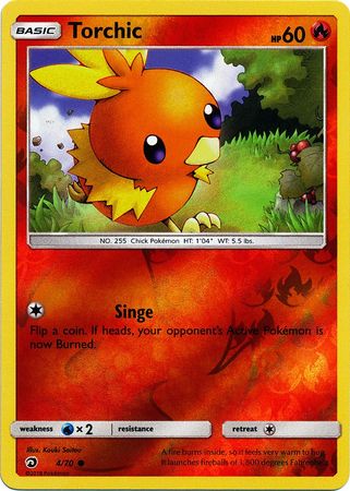 Pokemon Card Dragon Majesty 4/070 004/070 Torchic Common Reverse Holo