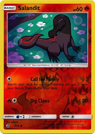 Pokemon Card Dragon Majesty 13/070 013/070 Salandit Common Reverse Holo