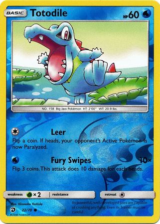 <transcy>Pokemon Card Dragon Majesty 22/070 022/070 Totodile Common Reverse Holo</transcy>