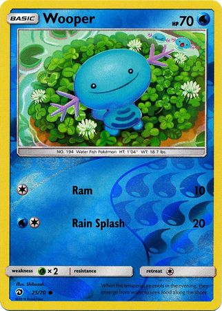 Pokemon Card Dragon Majesty  25/70 Wooper  Pokemon Reverse Holo Common *MINT*