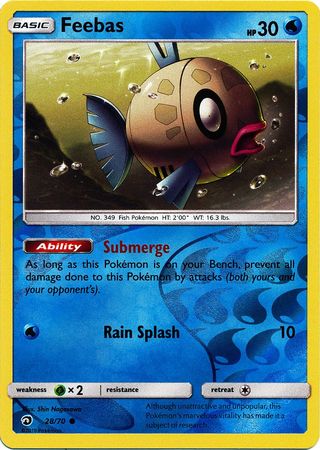 Pokemon Card Dragon Majesty  28/70 Feebas  Pokemon Reverse Holo Common *MINT*