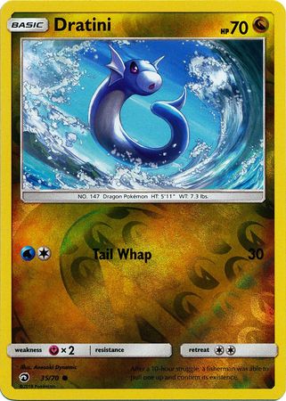 Pokemon Card Dragon Majesty  35/70 Dratini  Pokemon Reverse Holo Common *MINT*