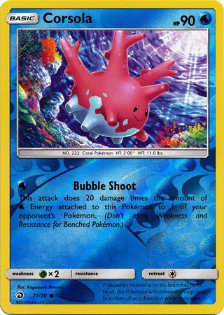 Pokemon Card Dragon Majesty  27/70 Corsola  Pokemon Reverse Holo Common *MINT*