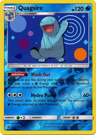 Pokemon Card Dragon Majesty  26/70 Quagsire  Pokemon Reverse Holo Uncommon *MINT*