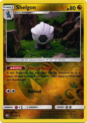 Pokemon Card Dragon Majesty 43/070 043/070 Shelgon Uncommon Reverse Holo