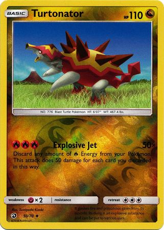 <transcy>Pokemon Card Dragon Majesty 50/070 050/070 Turtonator Uncommon Reverse Holo</transcy>