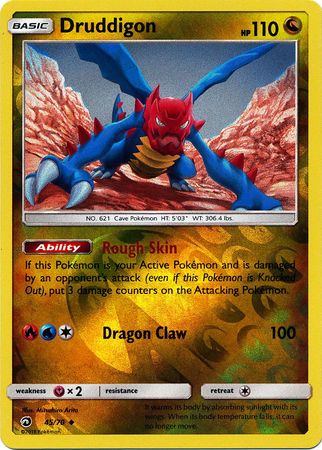 Pokemon Card Dragon Majesty  45/70 Druddigon  Pokemon Reverse Holo Uncommon *MINT*