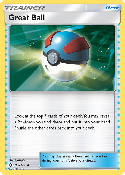 Pokemon Card Sun & Moon 119/149 Great Ball Item Uncommon *MINT*