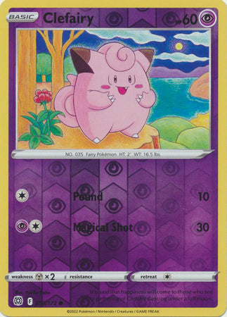 Pokemon Card Brilliant Stars 053/172 53/172 Clefairy Reverse Holo Common