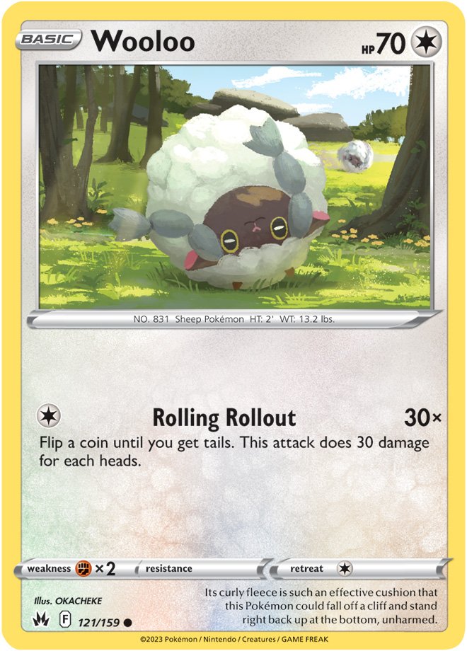 Pokemon Card Crown Zenith 121/159 Wooloo Common *MINT*