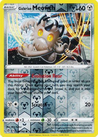 126/192 Galarian Meowth Rebel Clash (RCL) Common Reverse Holo