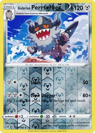 127/192 Galarian Perrserker Rebel Clash (RCL) Rare Reverse Holo