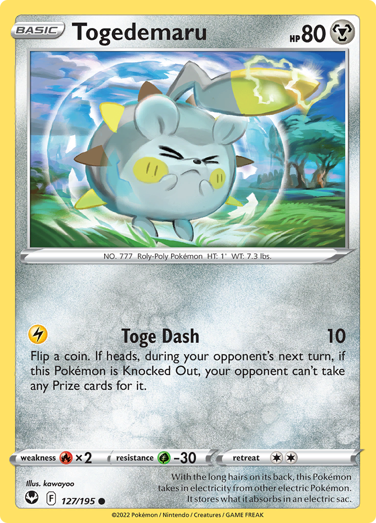 Pokemon Card Silver Tempest 127/195 Togedemaru Common *MINT*