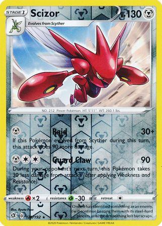 128/192 Scizor Rebel Clash (RCL) Rare Reverse Holo