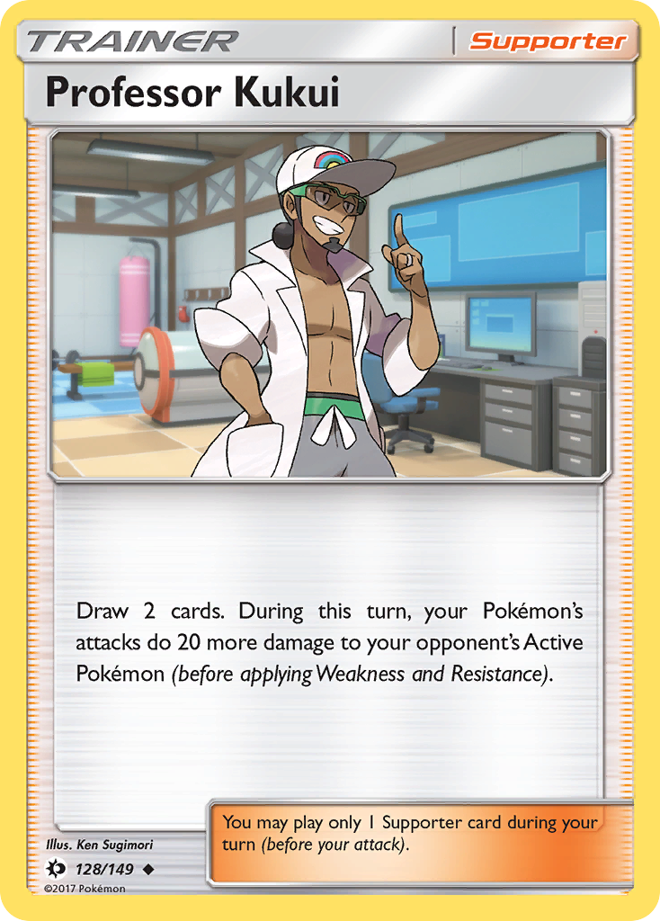 Pokemon Card Sun & Moon 128/149 Professor Kukui Supporter Uncommon *MINT*