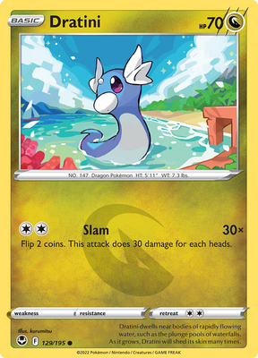 Pokemon Card Silver Tempest 129/195 Dratini Common *MINT*
