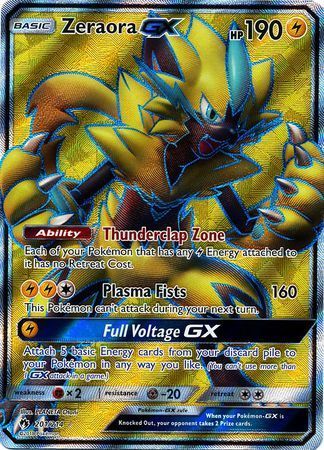 Pokemon Card 201/214 Lost Thunder Zeraora GX Full Art Ultra Rare