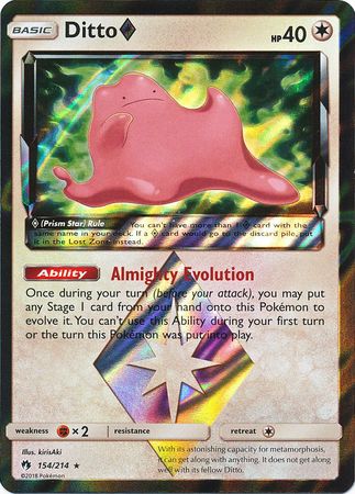 Ditto Prism Star - 154/214- - Holo Rare