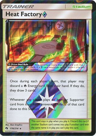 178/214 Lost Thunder Heat Factory Prism Star Stadium Rare Holo