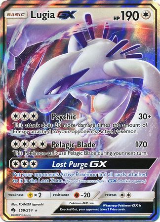 Pokemon Card 159/214 Lost Thunder Lugia GX Ultra Rare