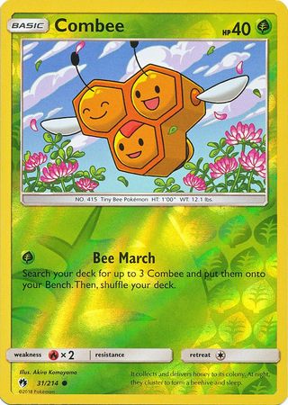 Pokemon Card Lost Thunder 31/214 031/214 Combee Reverse Holo Common *MINT*